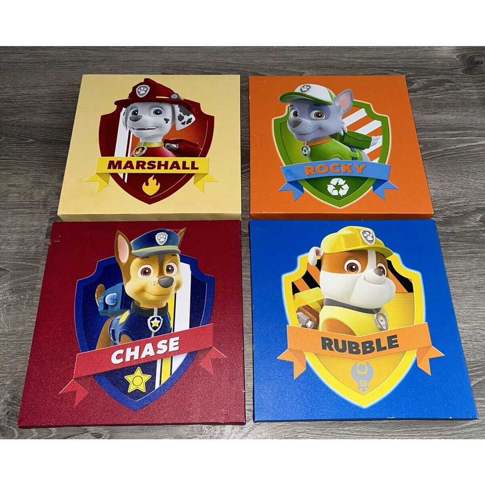 Nickelodeon Paw Patrol Square Canvas Wall Art 11" Toy (Pack of 4)